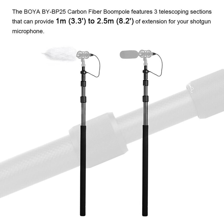 Boya BY-PB25 Karbon Fiber Mikrofon Sopa Boom Pole