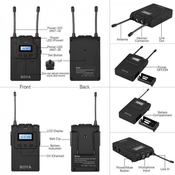 Boya BY-WM8 Pro Kit-2 Çift Vericili Prof. Wireless Mikrofon (BY-WM8 PRO K2)