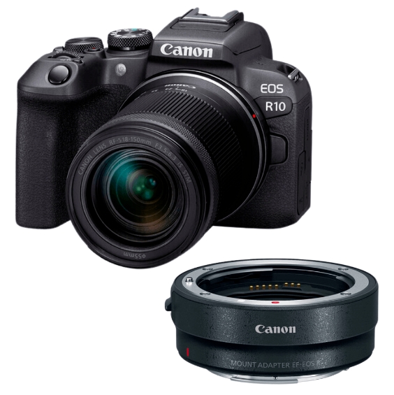 Canon EOS R10 18-150mm Aynasız Fotoğraf Makinesi (EF to EOS R Adaptör İle Birlikte)