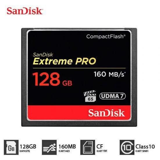 Sandisk 128GB Extreme Pro 160MB/s Compact Flash Hafıza Kart