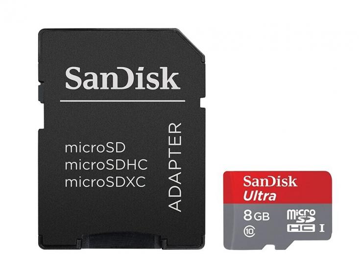 SanDisk 8GB Ultra microSDHC UHS-I Adaptörlü Kart