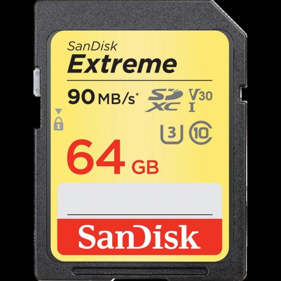 Sandisk Extreme 64GB 90-95Mb/s SD Hafıza Kartı