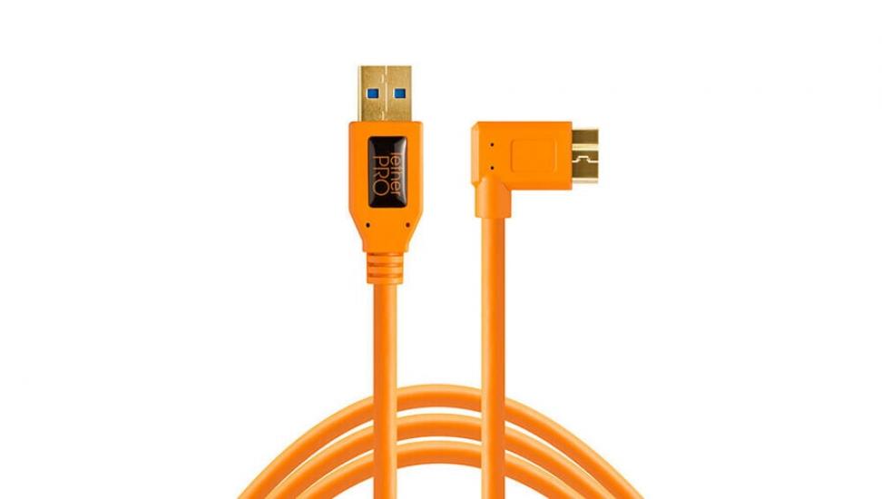 Tether Tools USB 3.0 A Tipi Erkek Micro-USB Dik Açılı Erkek Kablo CU61RT15-ORG