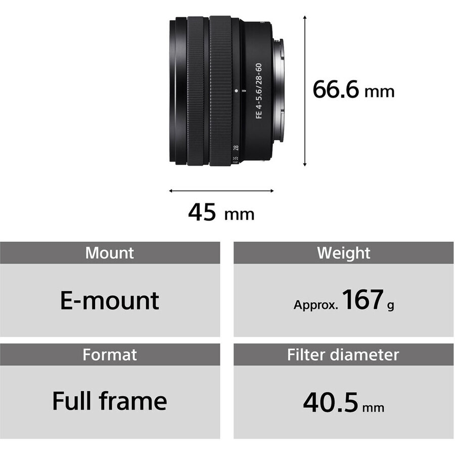 Sony FE 28-60mm f/4-5.6 Lens